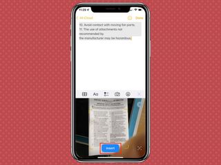 How to use live text in iOS 15 tap insert