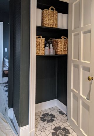 Organized cleaning closet