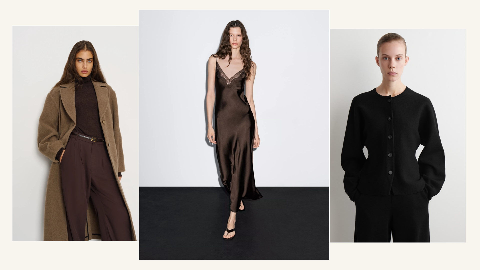 Models wearing high street pieces that look expensive.