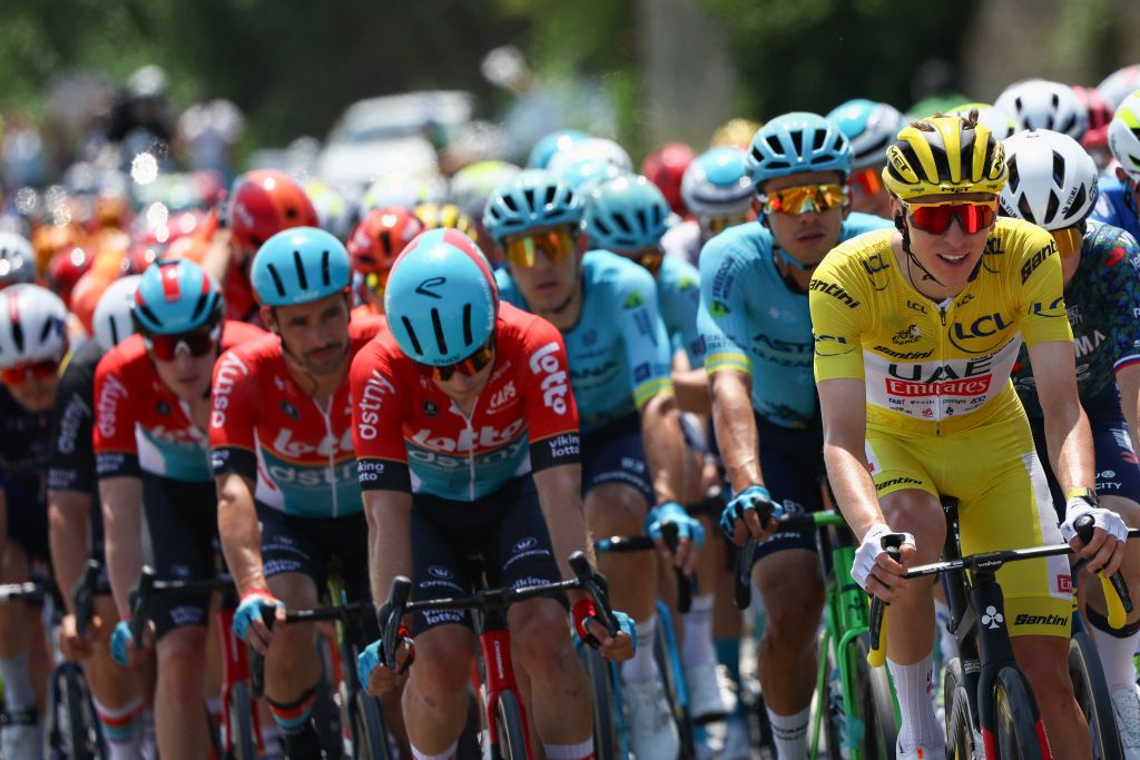 Tadej Pogačar in the peloton