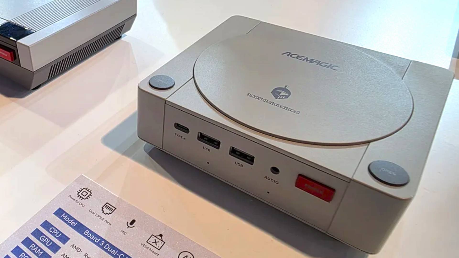 Photo of Acemagic Dreamcast-inspired mini PC at CES 2026