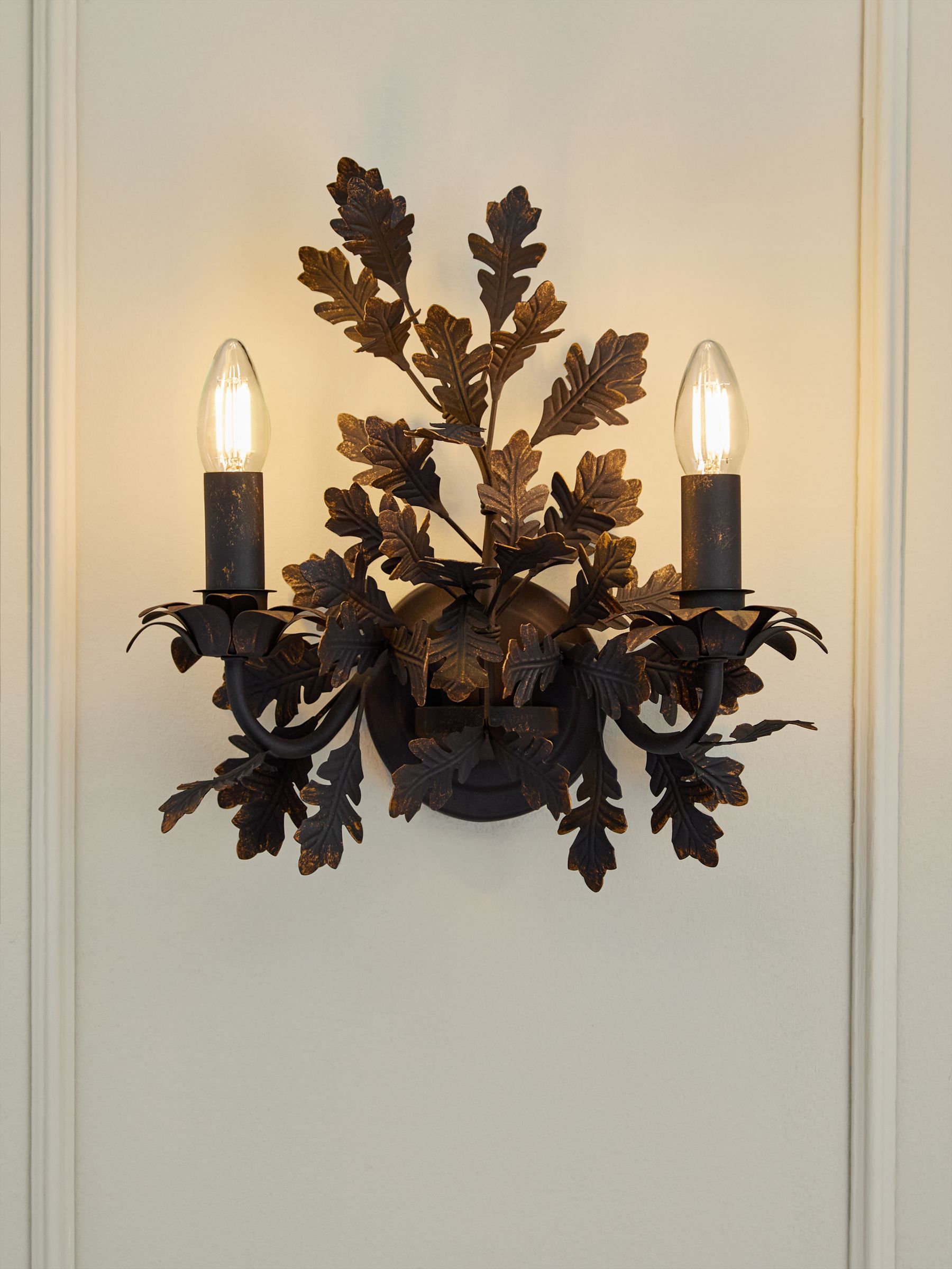 Black Evelyn 2 Light Wall Light