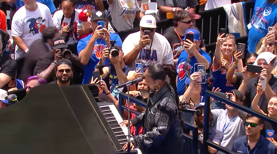 Views from the packed New York Knicks celebration parade after winning the NBA Championship.