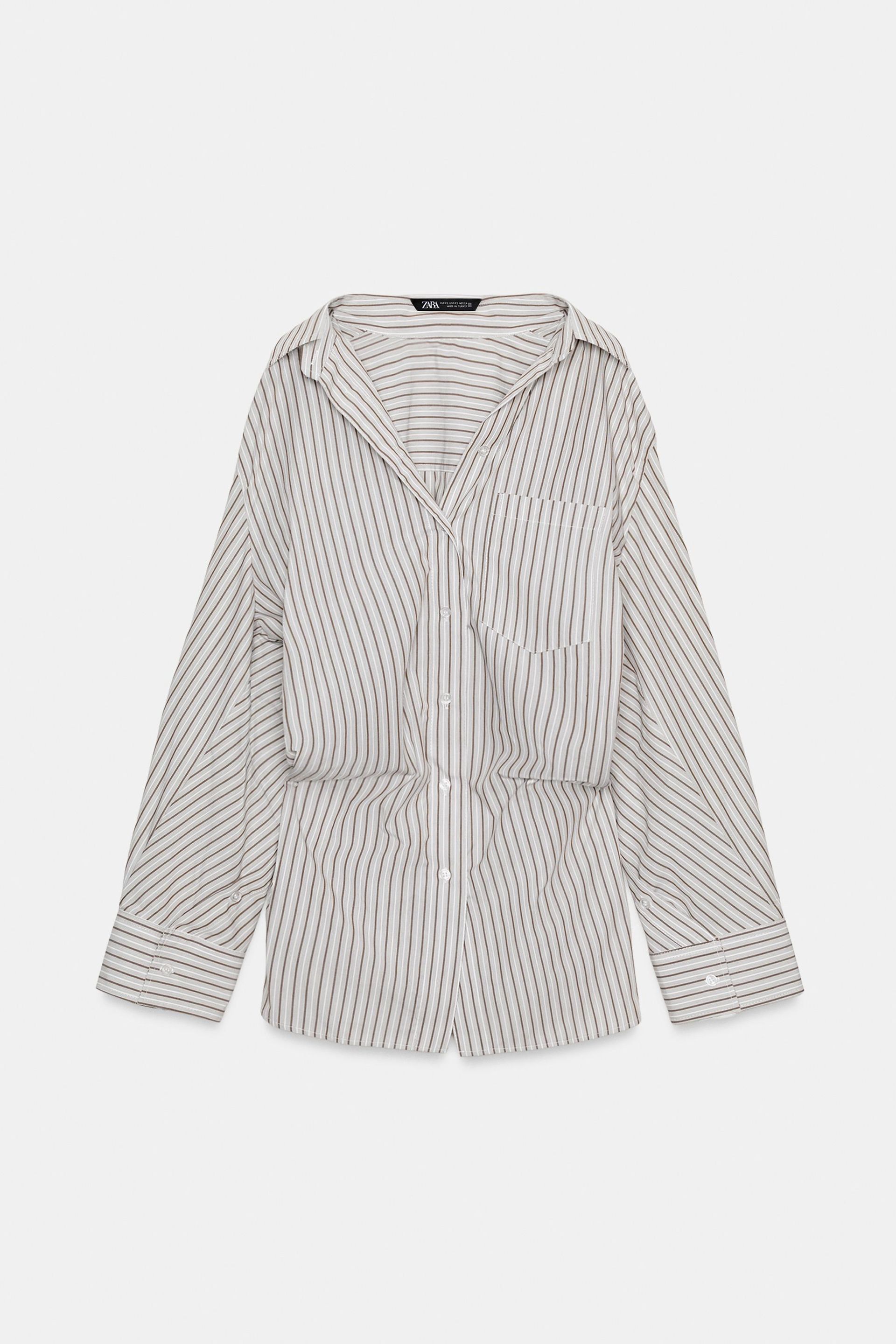 Oversized Striped Batwing Shirt