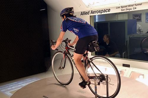 Sandy Hirano begins her wind tunnel session