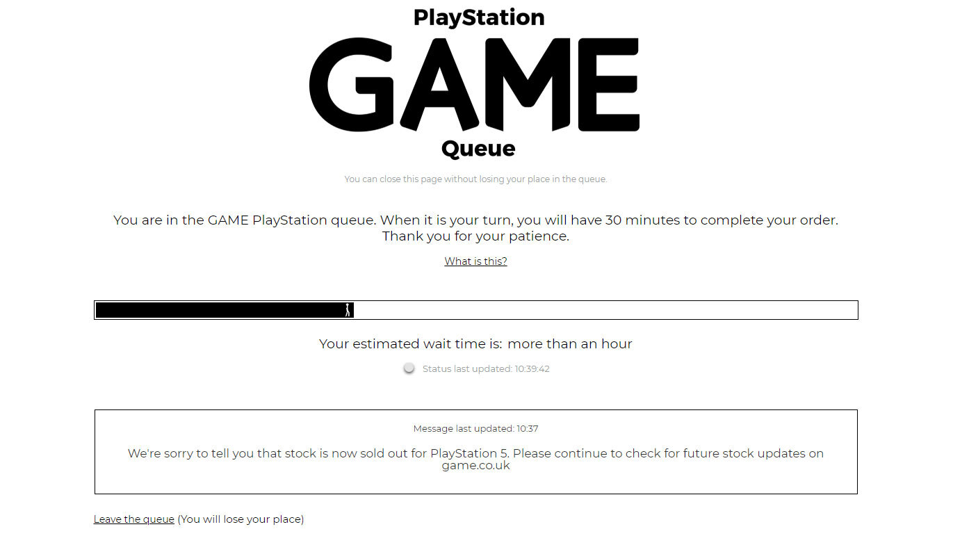 PS5 out of stock