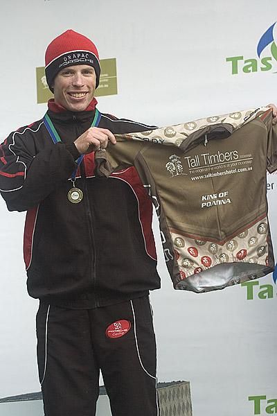 Gene Bates (Drapac Porsche) from South Australia won the King of Poatina jersey after his solo ride to the top of the category one climb.