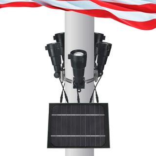 Rayslit Flag Pole Light Solar Powered - 5 in 1 Solar Flag Pole Light 1000 Lumens Fits 2-6