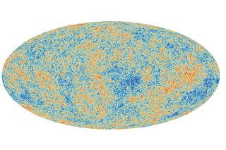 An image of the cosmic microwave background radiation, taken by the European Space Agency (ESA)'s Planck satellite in 2013, shows the small variations across the sky