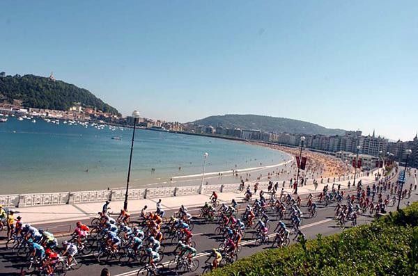 Riders start on the Bay of Biscay.