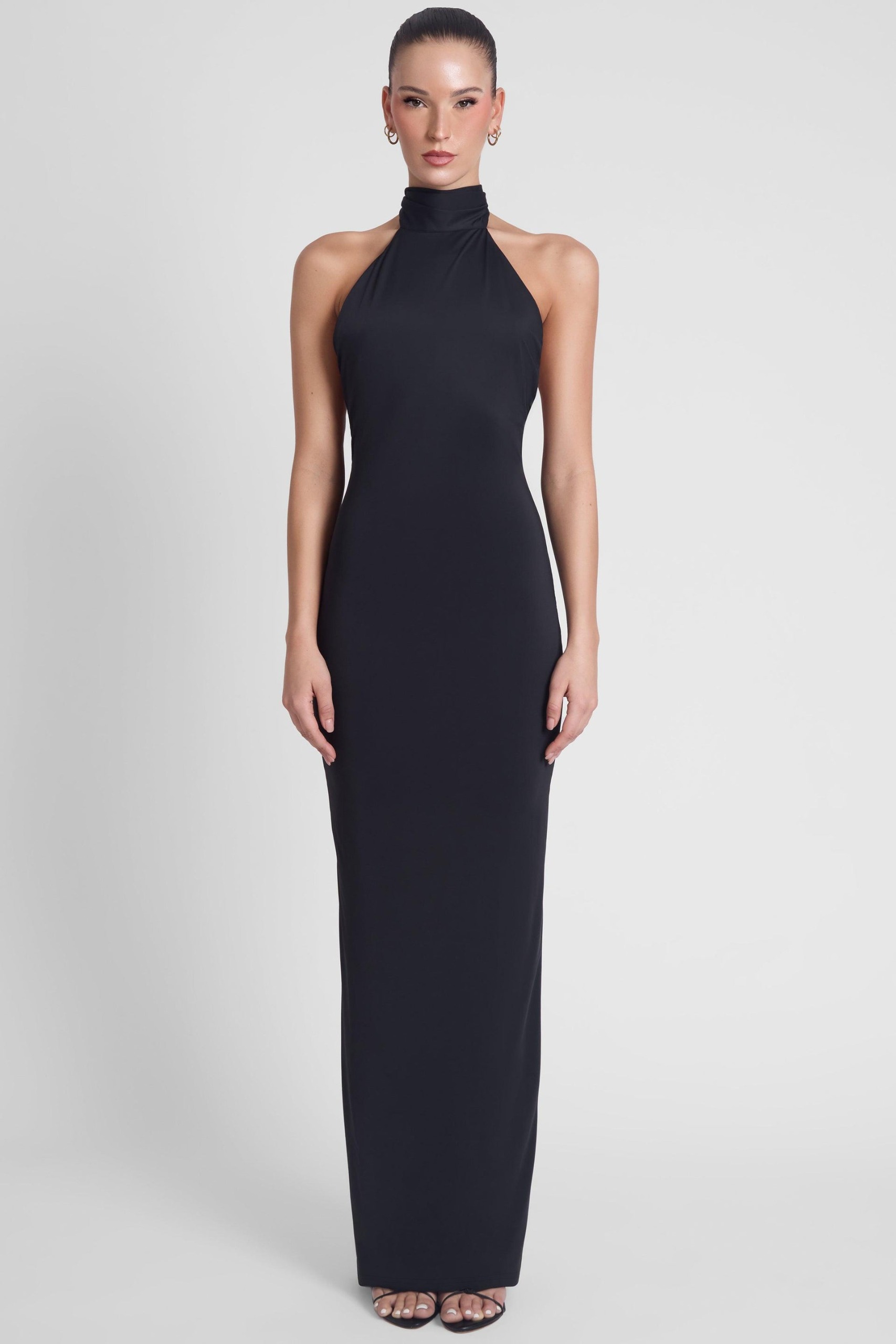 Alaia Drape Maxi Dress - Black - Xs