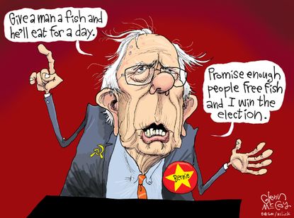 Political cartoon U.S. Bernie Sanders socialist