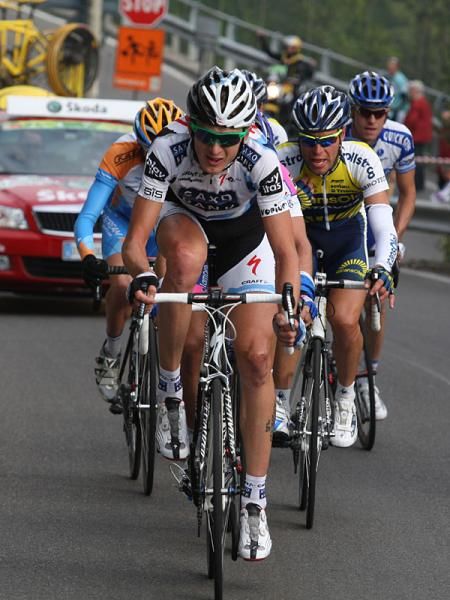 Gustav Larsson (Saxo Bank) at Lombardia, starting Civiglio
