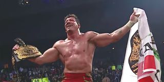 Eddie Guerrero celebrating his WWE Championship win