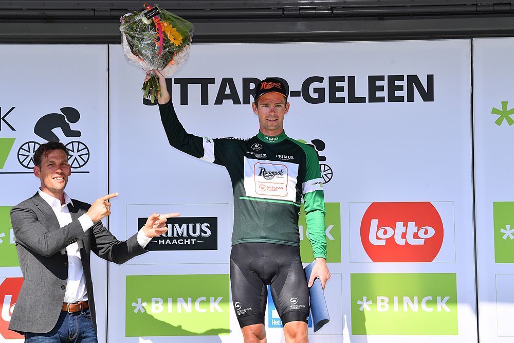 Elmar Reinders of Netherlands and Team Roompot-Nederlandse Loterij Green-Black Combativity Jersey