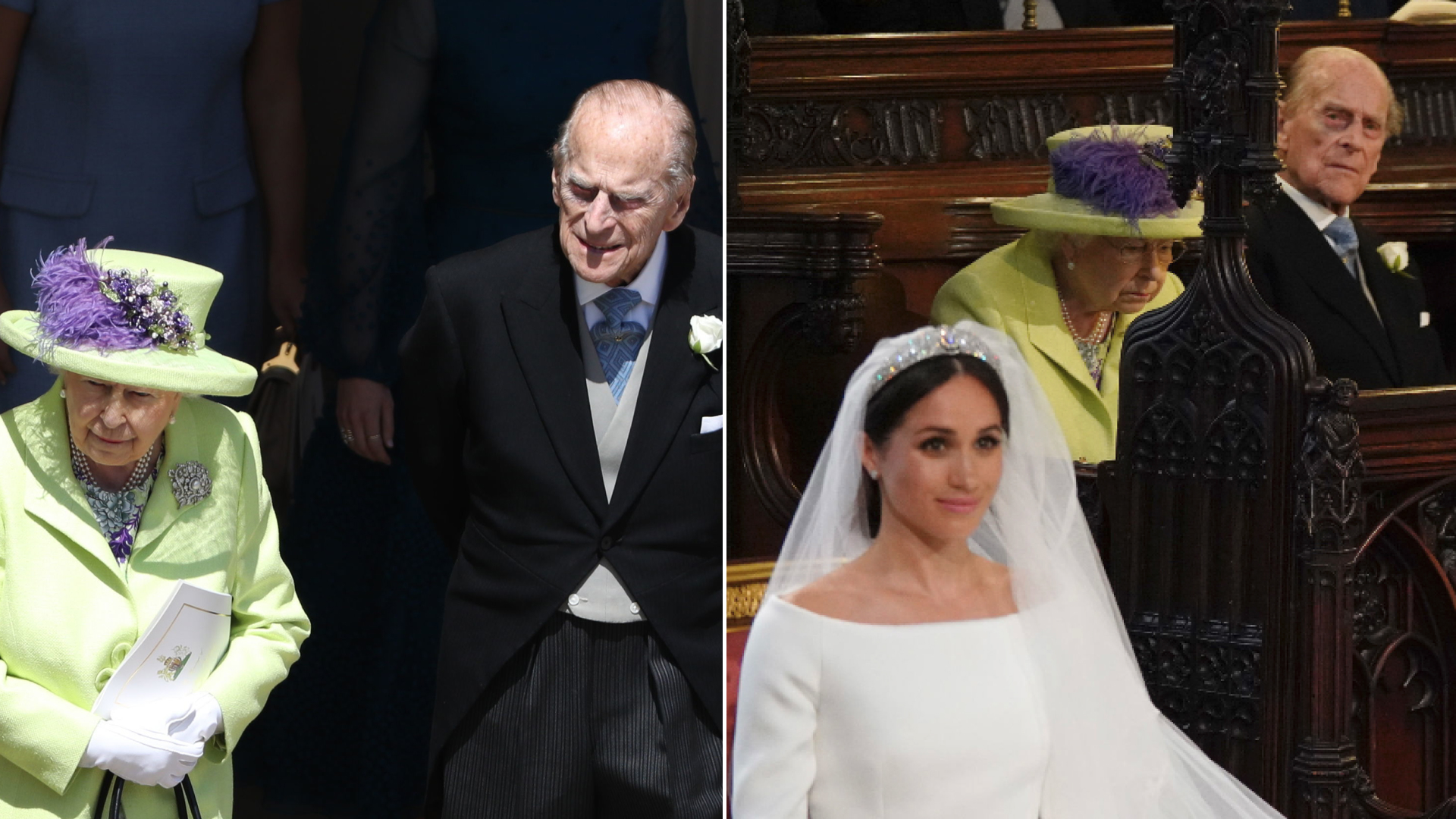 Prince Philip attends Meghan Markle and Prince Harry's wedding at St George's Chapel in Windsor Castle in May 2018