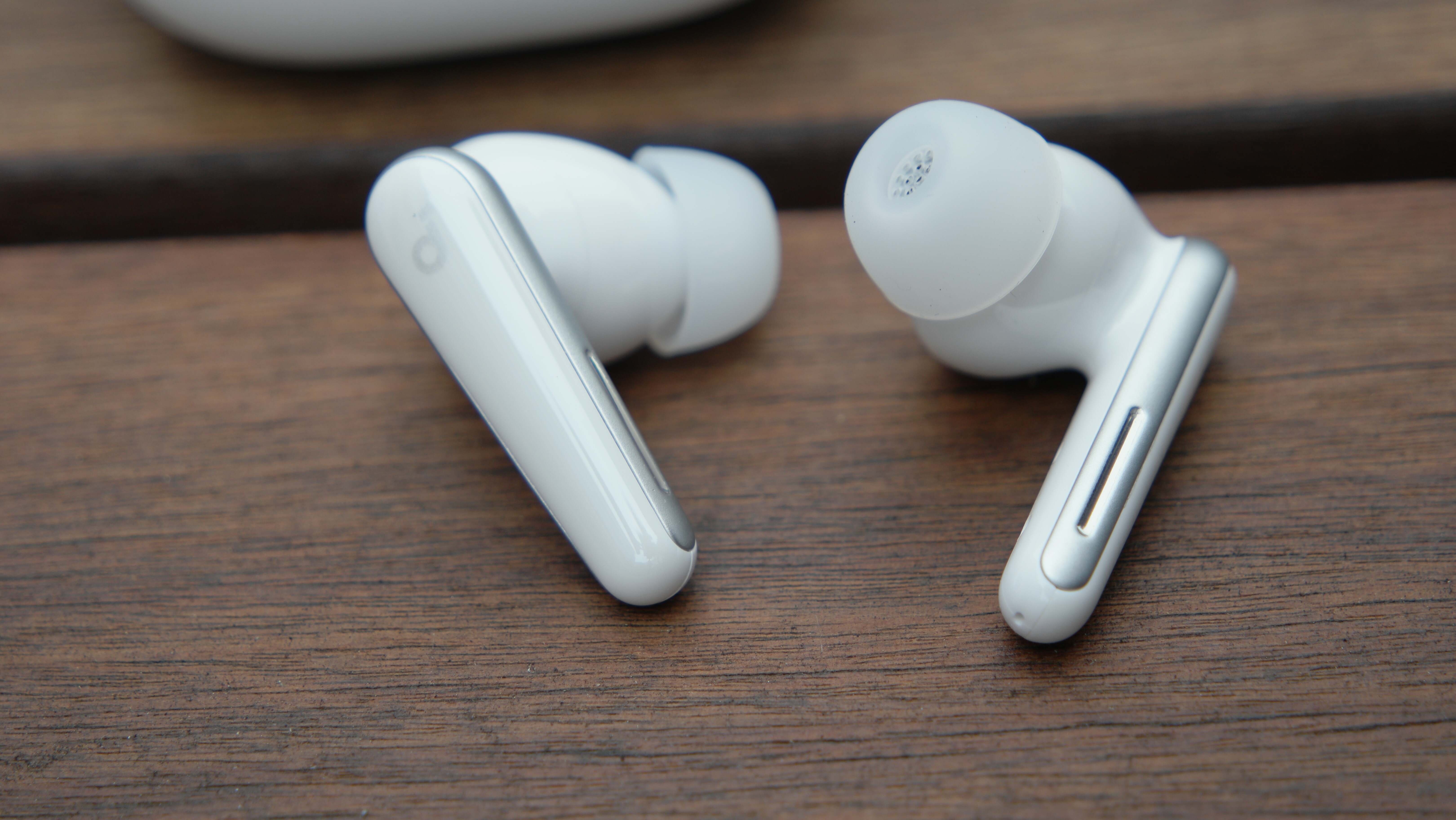 Anker Soundcore Liberty 5 earbuds. out of their case