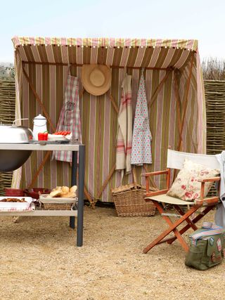 awning ideas: portable awning on patio