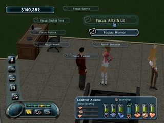 Playboy gameplay screen showing flirtatious character options