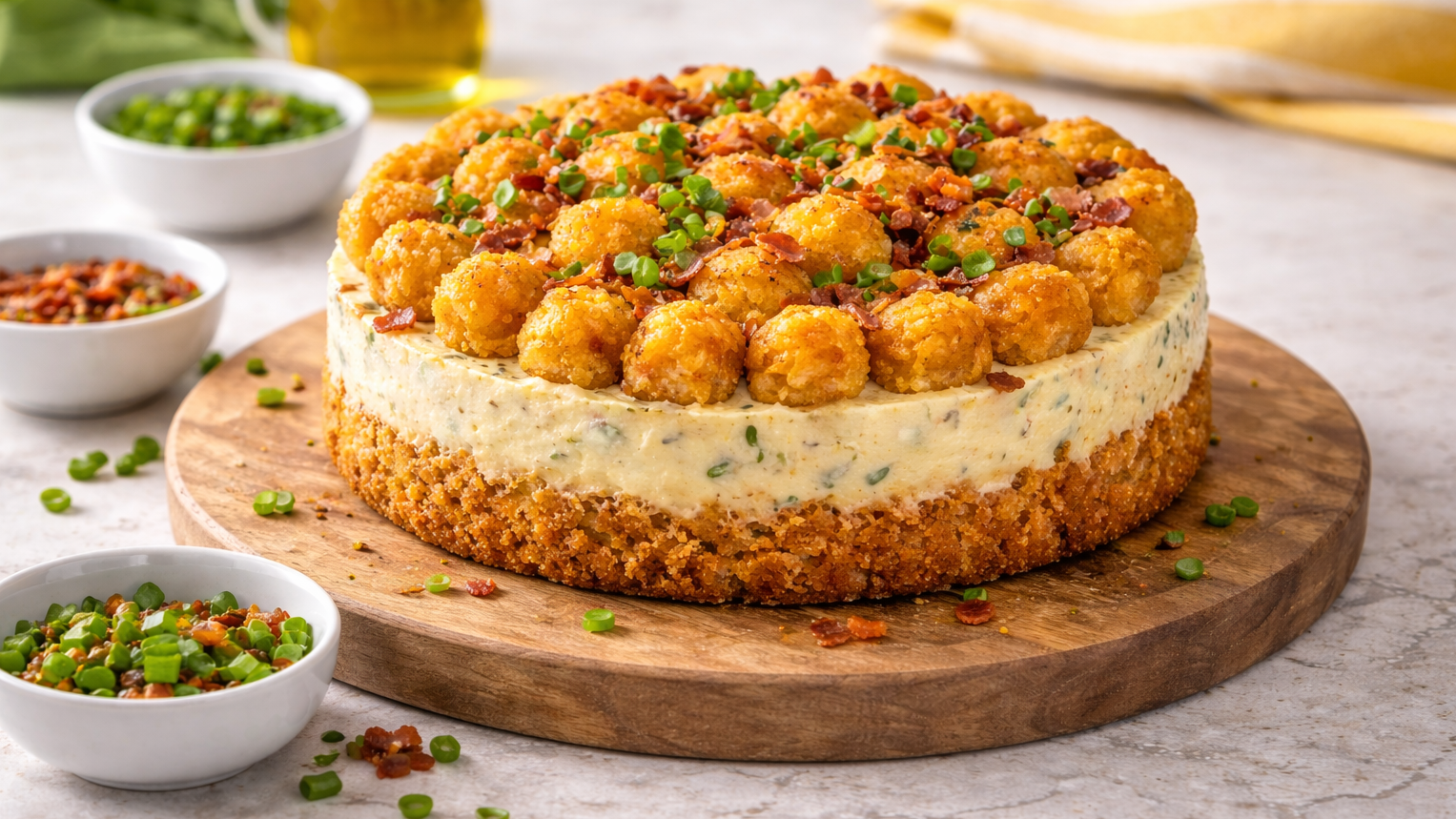 Tater tot cheesecake render