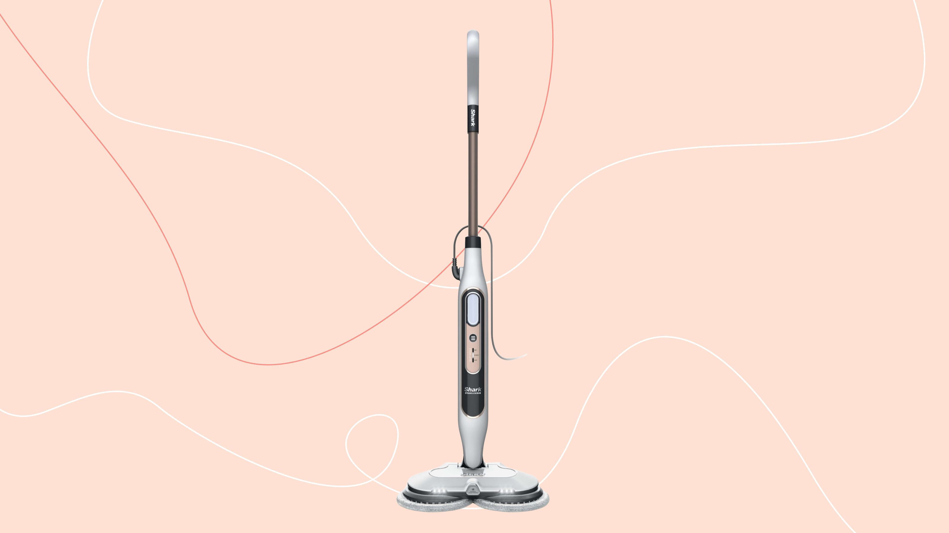 Shark steam mop on a pink background