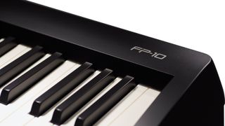 Roland FP-10 digital piano review: name and logo closeup