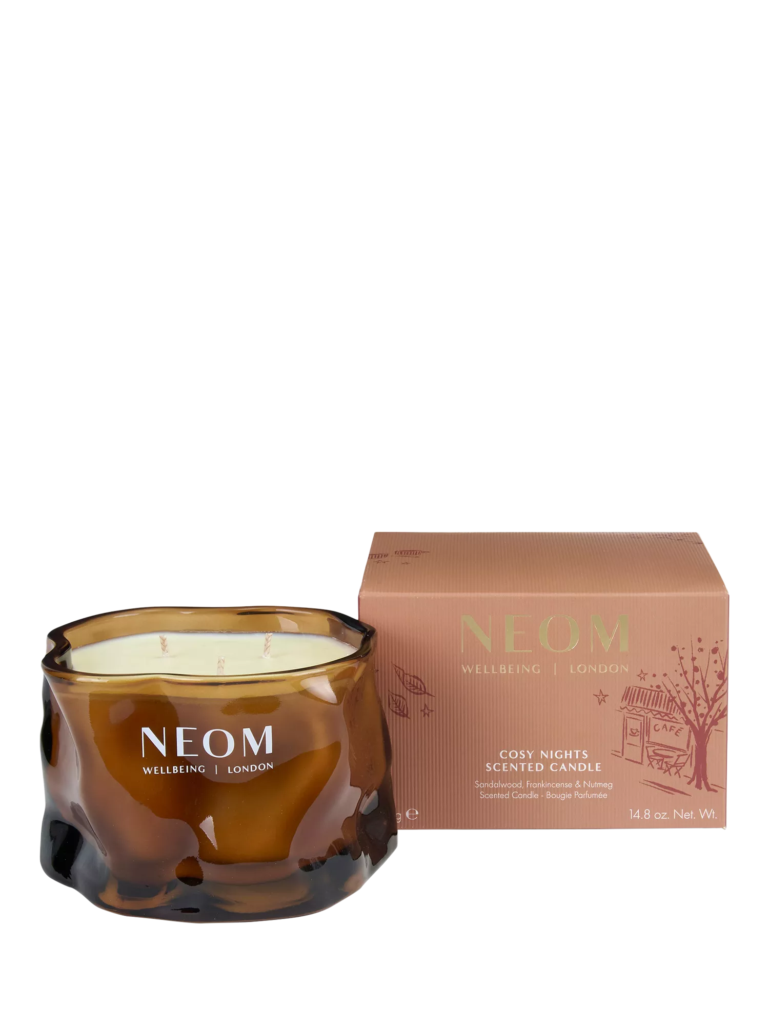 Neom Wellbeing London Cosy Nights 3 Wick Candle, 420g