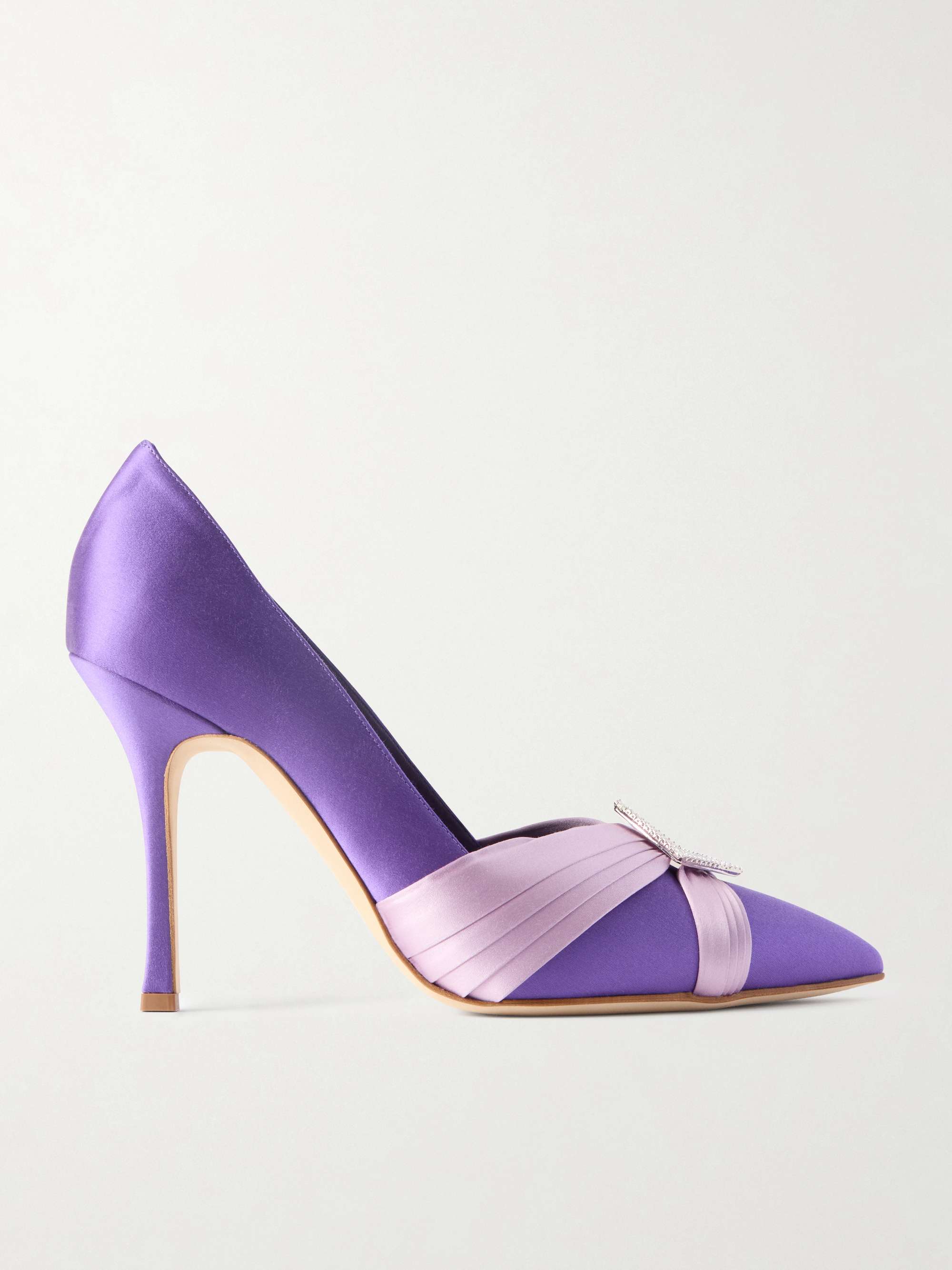 Viera 105 Embellished Two-Tone Satin Pumps