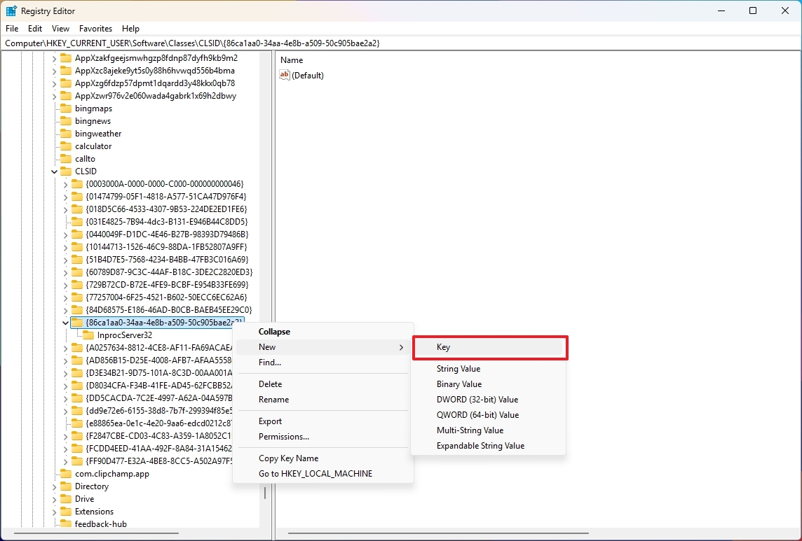 Registry create InprocServer32