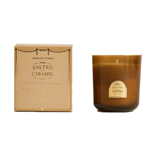 Product photo of a ZARA Home salted caramel candle and box