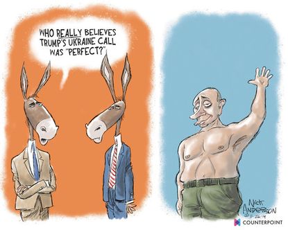 Political Cartoon U.S. Believing Trump's Ukraine Call Perfect