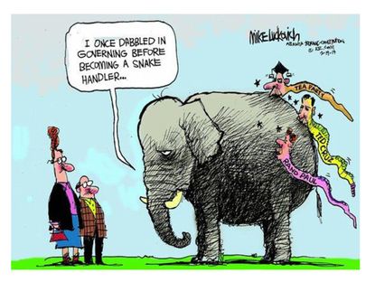 Political cartoon Republican party Tea Party