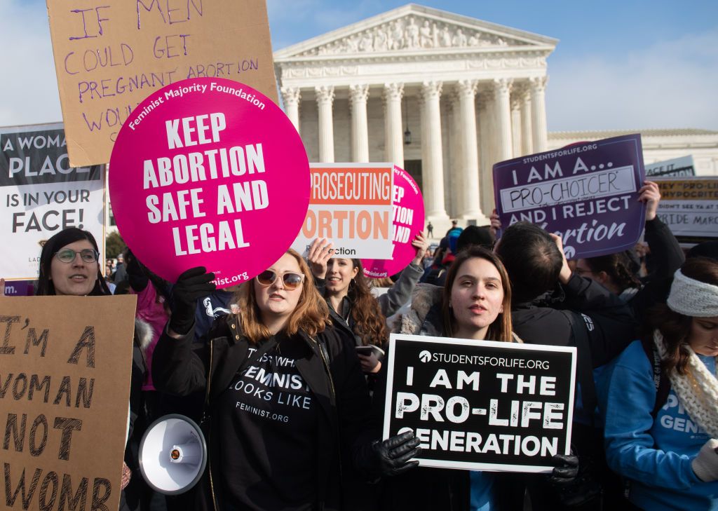 Abortion protesters at the Supreme Court