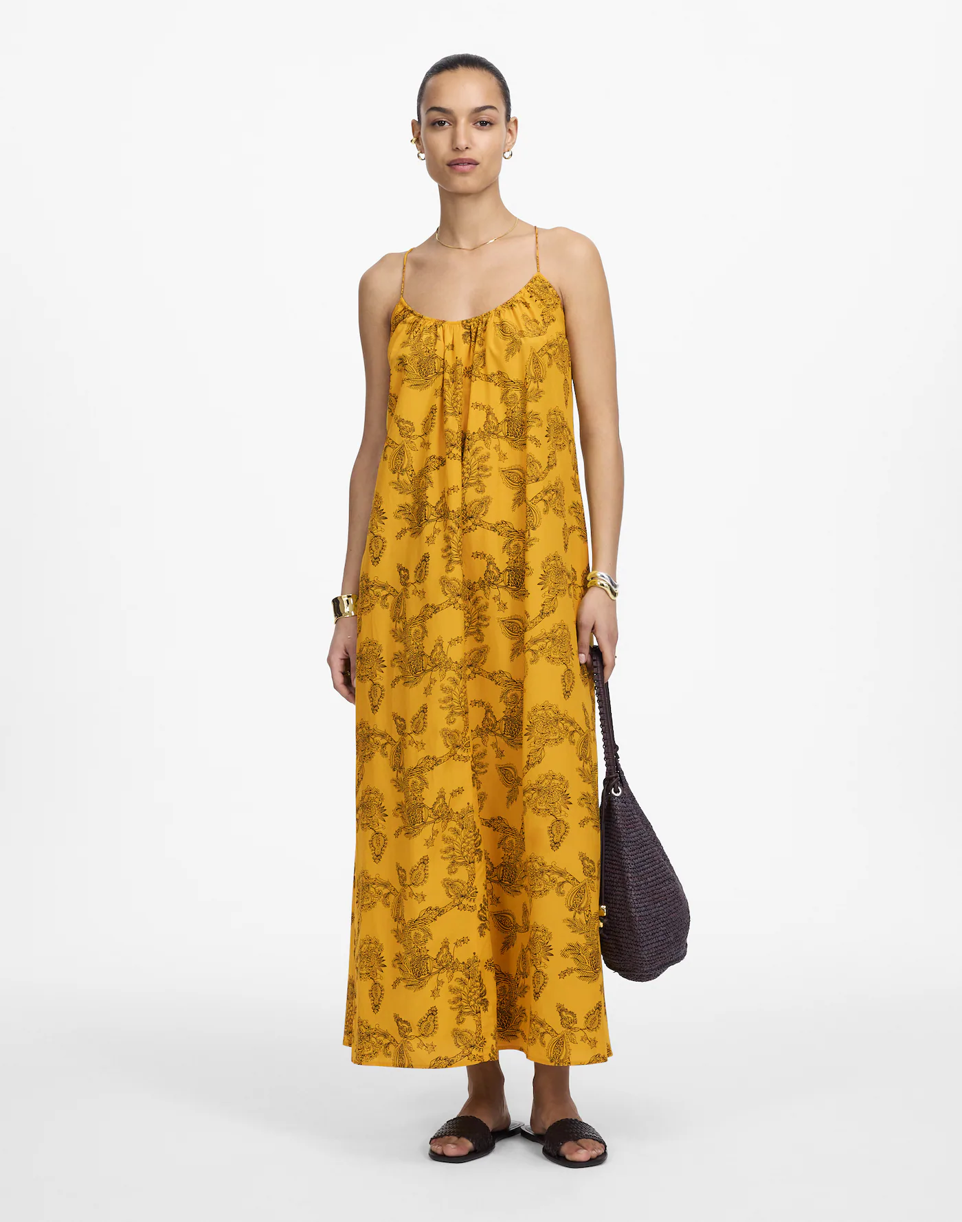 Madewell, U-Neck Crossback Maxi Dress in Paisley