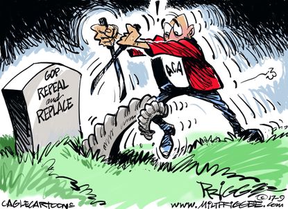 Political cartoon U.S. GOP Obamacare repeal