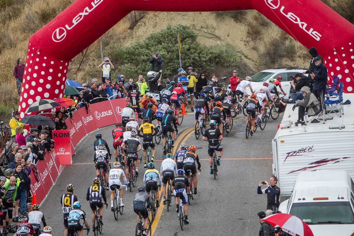The peloton hits today's final KOM