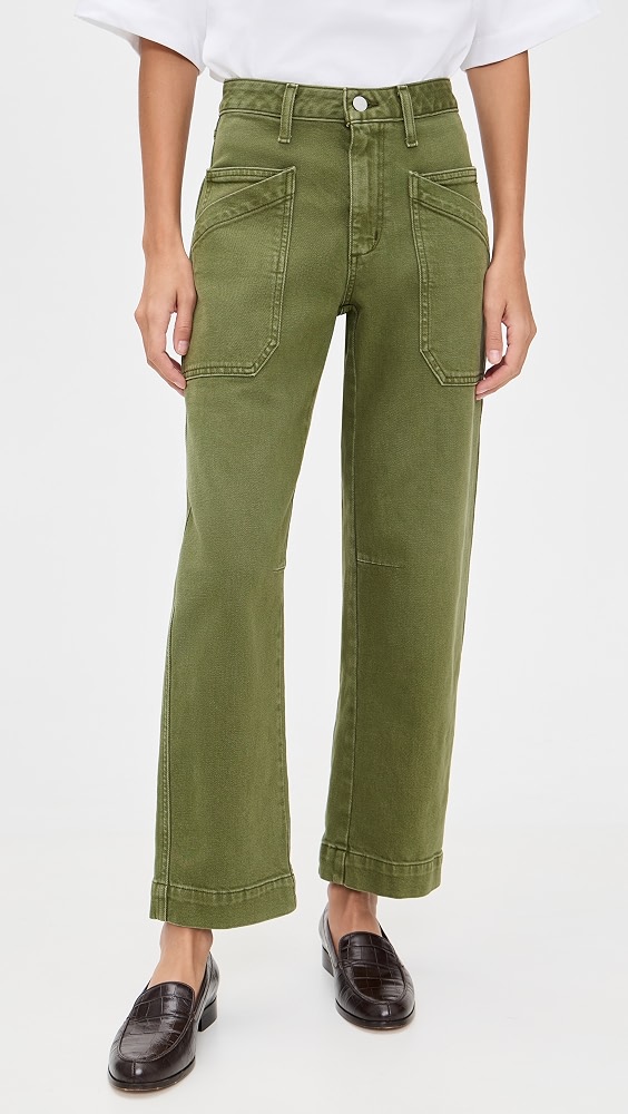 The Double Pocket Barrel Jeans - Winter Moss