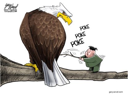 Political cartoon U.S. North Korea missiles nuclear