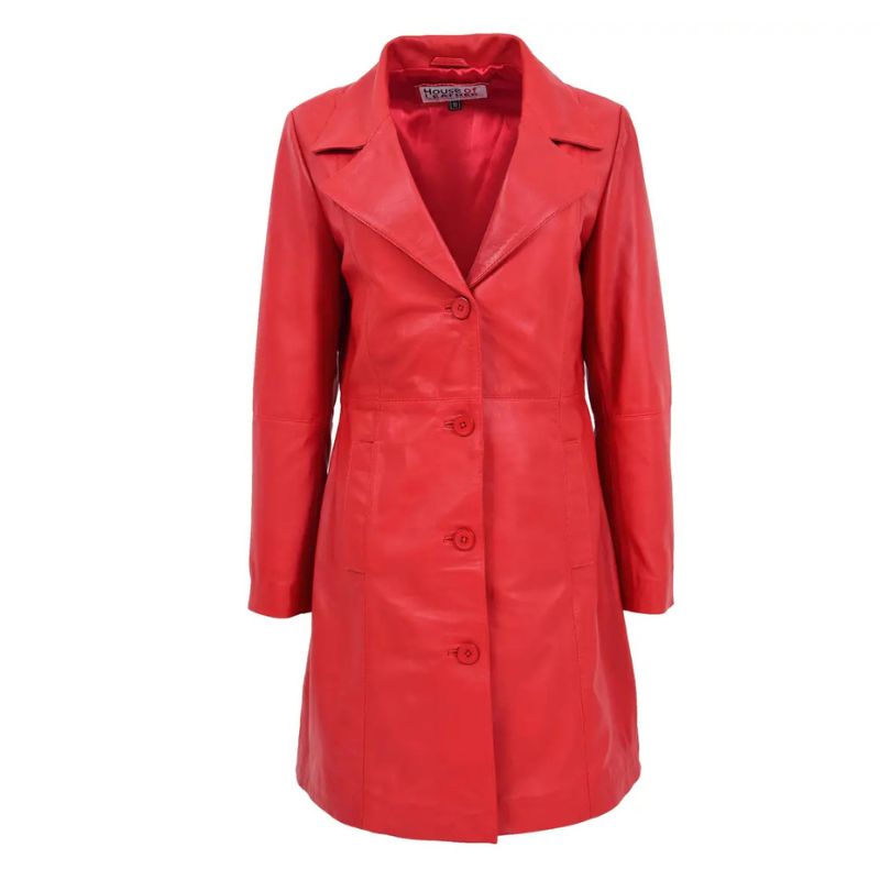 House of Leather , Macey Real Leather Coat 3/4 Length Mac