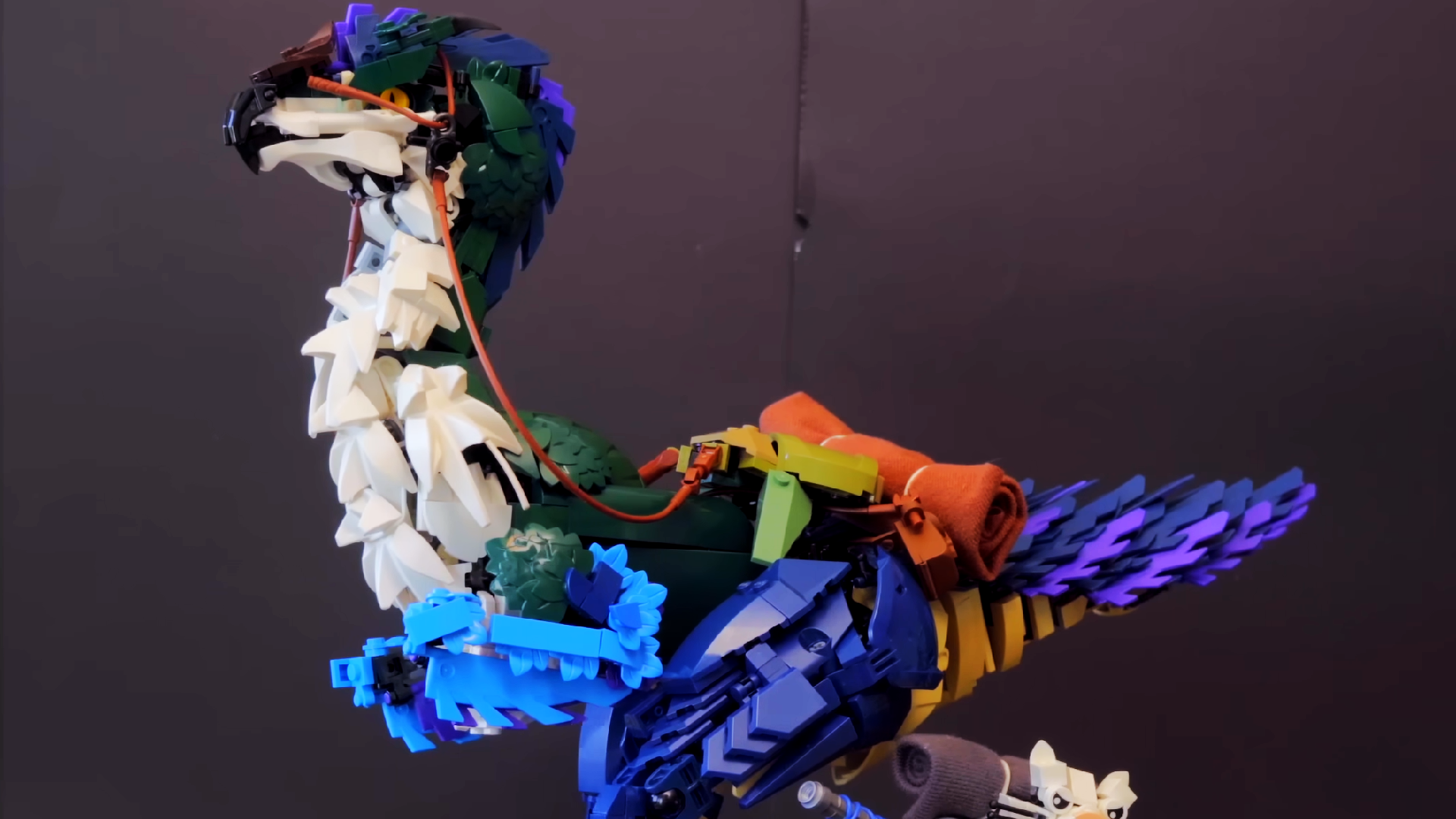 Lego Monster hunter creature on dark background