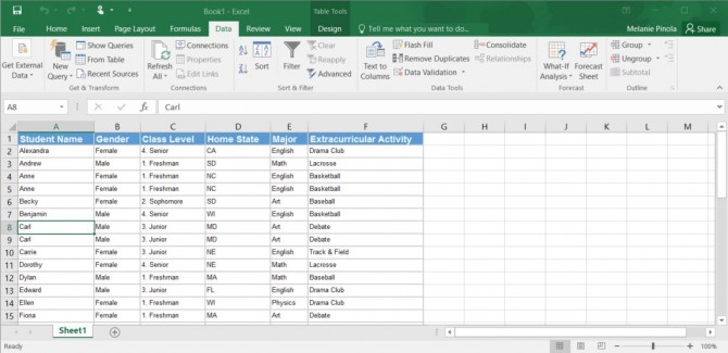 excel select cell