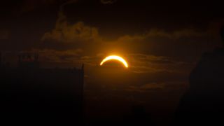 A solar eclipse seen in Mar Del Plata, Argentina