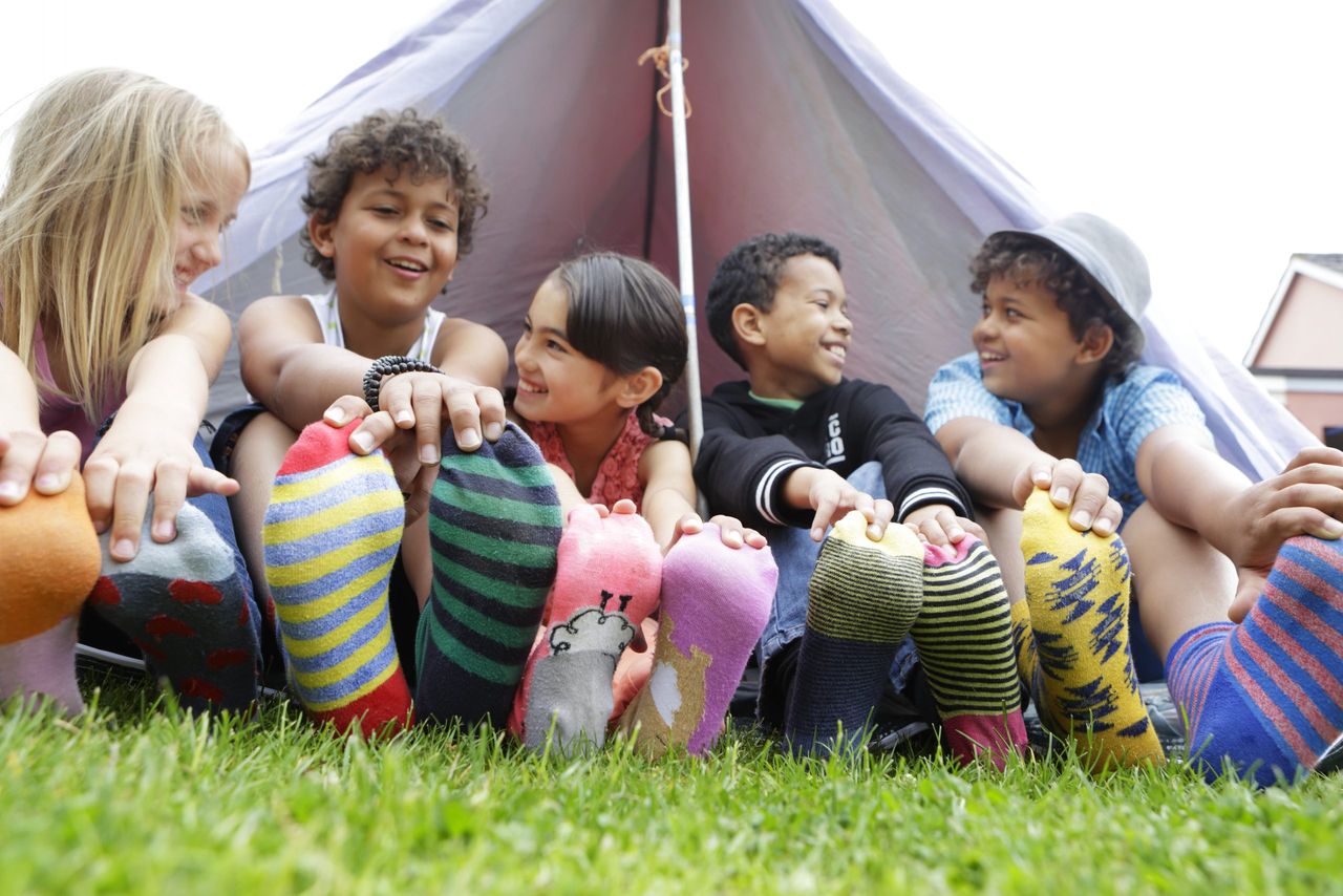 children on odd socks day 2020