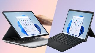Surface Pro 8 vs Surface Laptop Studio facing off against each other