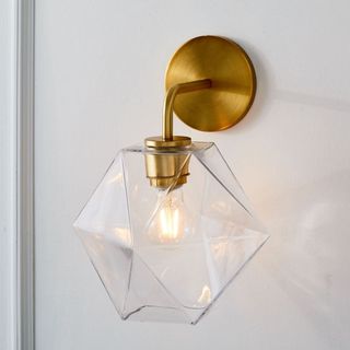 Sculptural Glass Faceted Sconce