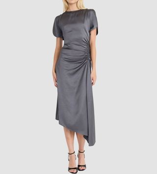 Image of grey satin dress