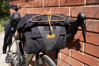 Image shows the Restrap Bar Pack which is one of the best bike handlebar bags