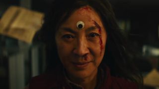 A still from the Everything Everywhere All At Once trailer of Michelle Yeoh