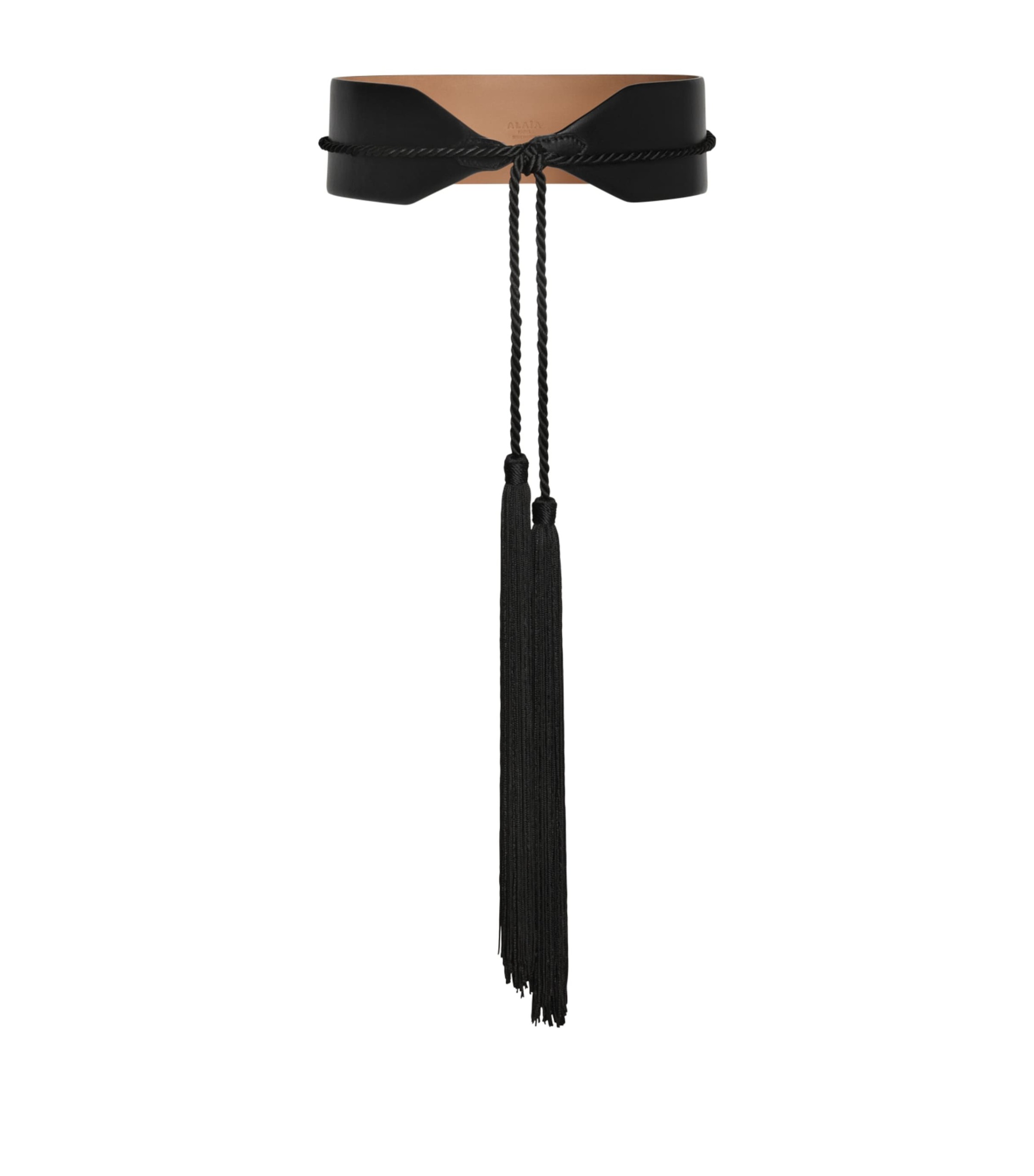 Ala&amp;iuml;a Large Leather Cord Tassel Belt