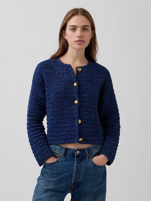 100% Cotton Textured Sweater Jacket